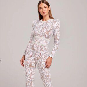 NWT Nadine Merabi Bella White Jumpsuit
